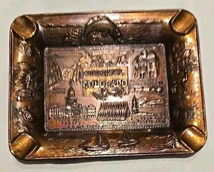 De Colección Colorido Colorado Conmemorativo Metal Cenicero/Bandeja Baratija Bronce o Cobre - Imagen 1 de 2