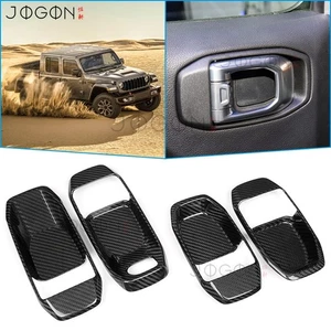 2020-2025 For Jeep Gladiator JT Dry Carbon Interior Door Handle Bowl Trim Cover - Picture 1 of 13
