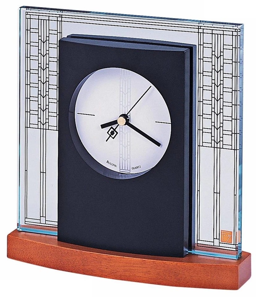 Bulova Glasner House Frank Lloyd Wright 6 1/4" Wide Clock - Image 1 of 1