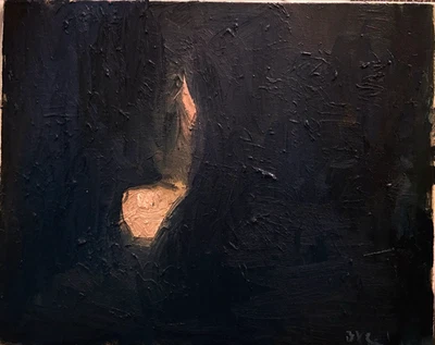 Pintura al óleo retrato de mujer expresionista moderna 16”x20” lienzo original firmado Foto 1 de 3