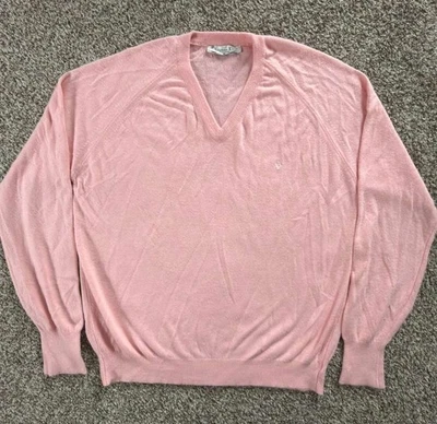 Suéter Vintage Christian Dior MONSIEUR Cuello en V Rosa Prendas de Punto - Talla XL Foto 1 de 4
