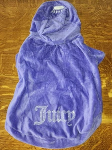 Juicy Couture Velour Dog Shirt Hoodie Purple M/L With Bling Pet Dog Apparel NWOT - Picture 1 of 10