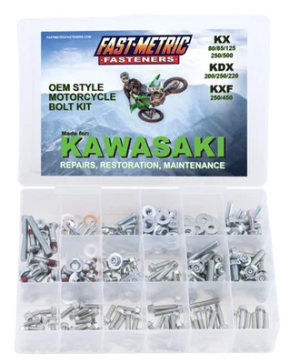 250pc Bolt Kit Kawasaki KDX KLX 175 200 220 225 250 KLR 110 Plastics body frame - Image 1 of 4