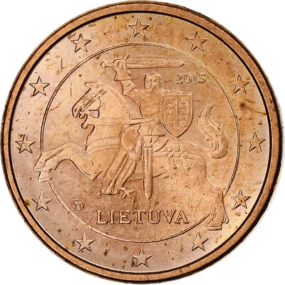 [#1511196] Lithuania, Euro Cent, 2015, Vilnius, Copper Plated Steel, MS - Image 1 of 2