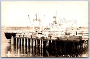 K40/ St Helens Oregon RPPC Postcard c1940s Lumber Dock Ships 435 - Picture 1 of 2