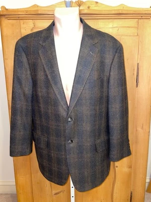Blazer Joseph Abboud Carbón/Marrón Cuadros Lana Cachemira EE. UU. Para Hombres 44 S Foto 1 de 4