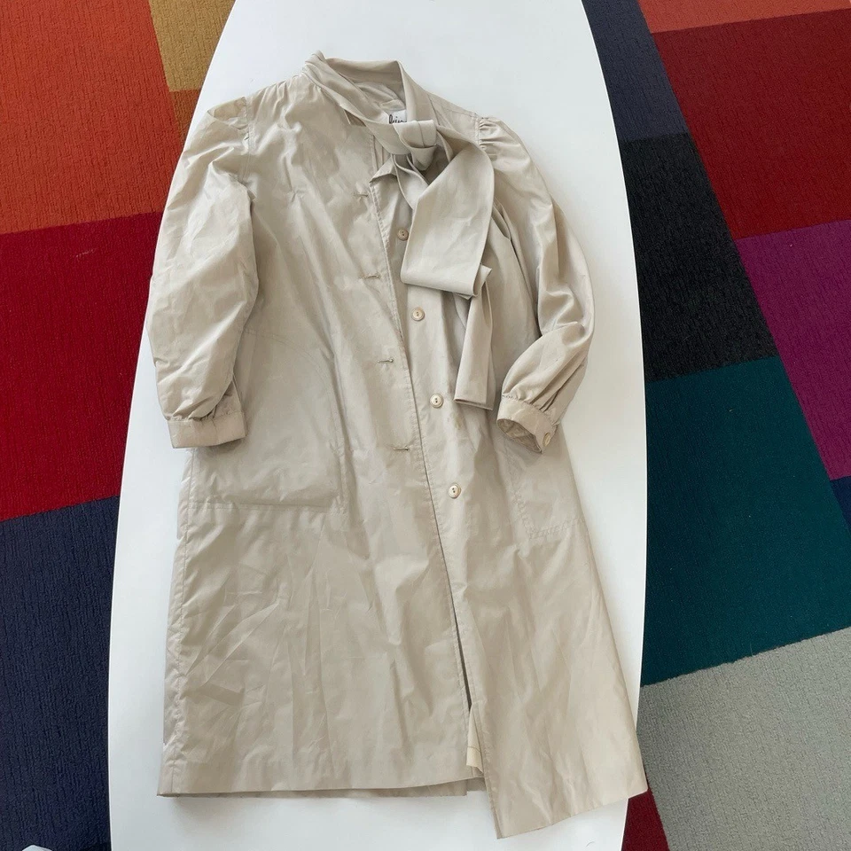 Bonnie Cashin Trench Coat Womens Light Beige Vintage 70s Tie Designer Classic - Image 1 of 4