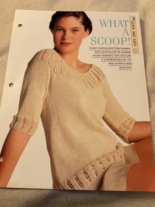 VINTAGE CREATIVE NEEDLES PATTERN - WHAT A SCOOP KNITTING PATTERN IN DK YARN - Picture 1 of 5