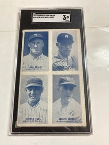 Sgc 3 1929-30 Exhibits four on one Washington Senators Goslin Judge Ruel Bluege - Picture 1 of 2
