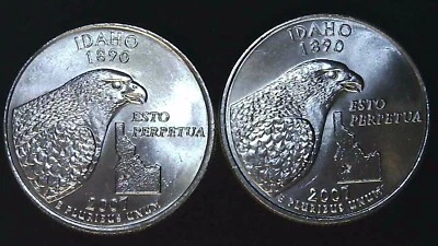 2007 P D 25C State Quarter Idaho BU Clad (2 coins) 24hh1018-3 - Image 1 of 2