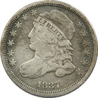 1837 buste plafonné Dime 10C, fin F+