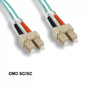 Kentek 3.28ft/1m OM3 SC to SC 10Gb Multi-Mode Fiber Optic Cable 50/125 Duplex - Picture 1 of 1