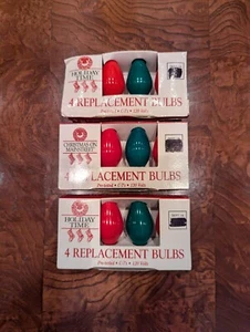 12 Vintage Holiday C-7 Replacement Bulbs In Red & Green All Tested Working - Picture 1 of 6