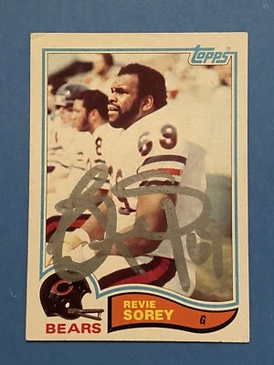 REVIE SOREY Hand Signed 1982 Topps #304 Chicago Bears Illinois Autograph Auto - Image 1 of 2