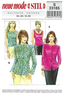 Neue Mode 23165 Twin Sets - Bateau or Scoop Neck Top & Jacket Sz 8-20 UNCUT - Picture 1 of 4