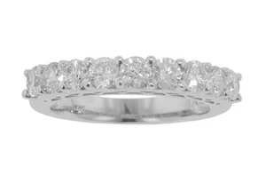 1.50 Ct Round Diamond Wedding Band in Stylish 14 kt White Gold Mounting Rings - Picture 1 of 7