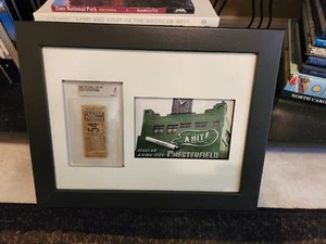 1946-1947 NY Giants-Polo Grounds Ticket Stub w/ Colorized Print-Framed & Matted - Picture 1 of 3