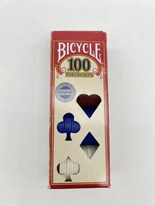 100 VINTAGE BICYCLE POKER CHIPS Interlocking Easy Stacking IVORY - RED - BLUE - Picture 1 of 6