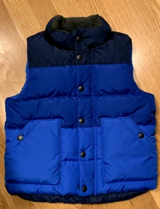 Gap Unisex 4 Kids Puffer Vest 3 Blue Shades Snap Closure Pockets Insulated - Picture 1 of 4