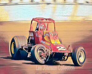 1984 Dean Thompson Ascot CRA look artistique imprimé 8x10 Dirt Sprint voiture course