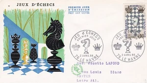 France 1966 FDC Study Accessory Chess Set yt 1480 - Picture 1 of 1