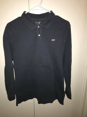 Vineyard Vines Polo Shirt Boys Size Large 16-18 Blue Long Sleeve Flip Collar - Image 1 of 4