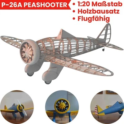 P-26A Peashooter Slow Flyer Modellflugzeug Kit RC Flugzeugmodell Baukasten Set - Bild 1 von 4