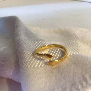 Ring, Hand In Hand, Gold 925. Adjustable. - Picture 1 of 6