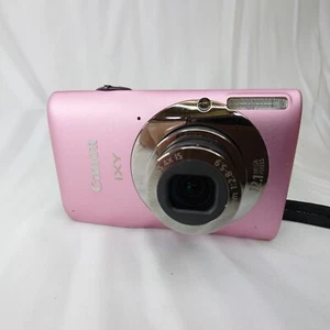 "Excellent--" Canon IXY 200F 12.1MP DIGITAL ELPH IXUS 105 Camera Pink - Picture 1 of 10