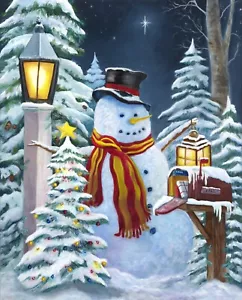 35" Fabric Panel | David Textiles Digital Winter Wishes Christmas Snowman - Picture 1 of 1