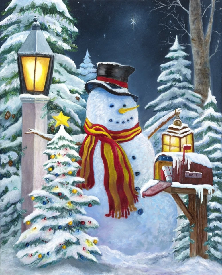 35" Fabric Panel | David Textiles Digital Winter Wishes Christmas Snowman - Image 1 of 1