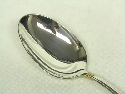 Colher de chá Lunt Golden Embassy Scroll prata esterlina ouro acento 6" sem mono  - Imagem 1 de 4