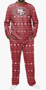 FOCO Men's NFL San Francisco 49ers Primary Team Logo Ugly Pajama Set Large - Picture 1 of 5