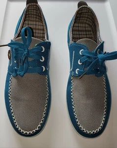 Loafers Men Breathable Casual Lace Up Canvas Driving Shoes Lion Signet - Picture 1 of 5