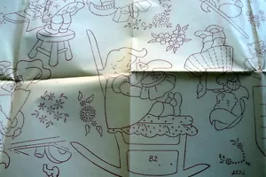 Vintage 40er Jahre Transfermuster LITTLE GIRL VERSCHIEDENE MOTIVE + BONUS UNGESCHNITTEN - Bild 1 von 2