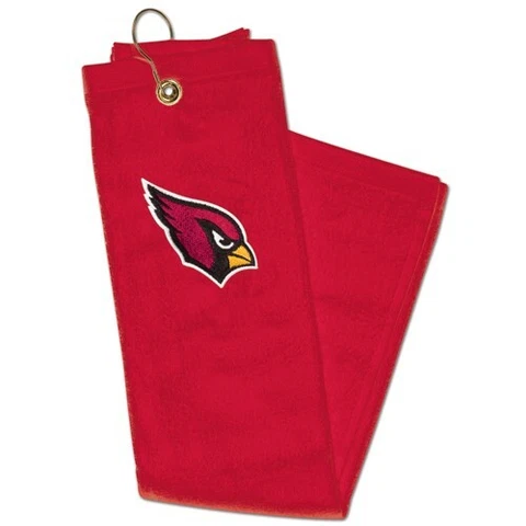 Arizona Cardinals Golf Towel 15x25 NFL Tri-Fold Sports Football Hook Clip Rag Cover