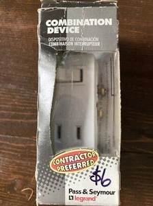 Legrand-Pass Seymour 681-WCC6 Combination 1 Pole Switch/outlet 15A 120VAC White - Picture 1 of 4