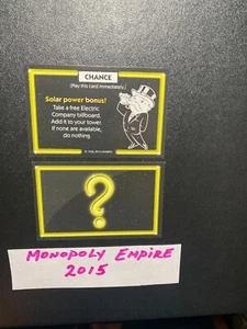 Monopoly EMPIRE Solar Power Bonus Chance Card 2015 GAME REPLACEMENT CARD - Picture 1 of 3