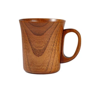 1/2Pcs Wooden Coffee Mug Handmade Water Tea Cup Solid Jujube Wood Beer Mug NEW - Picture 1 of 12