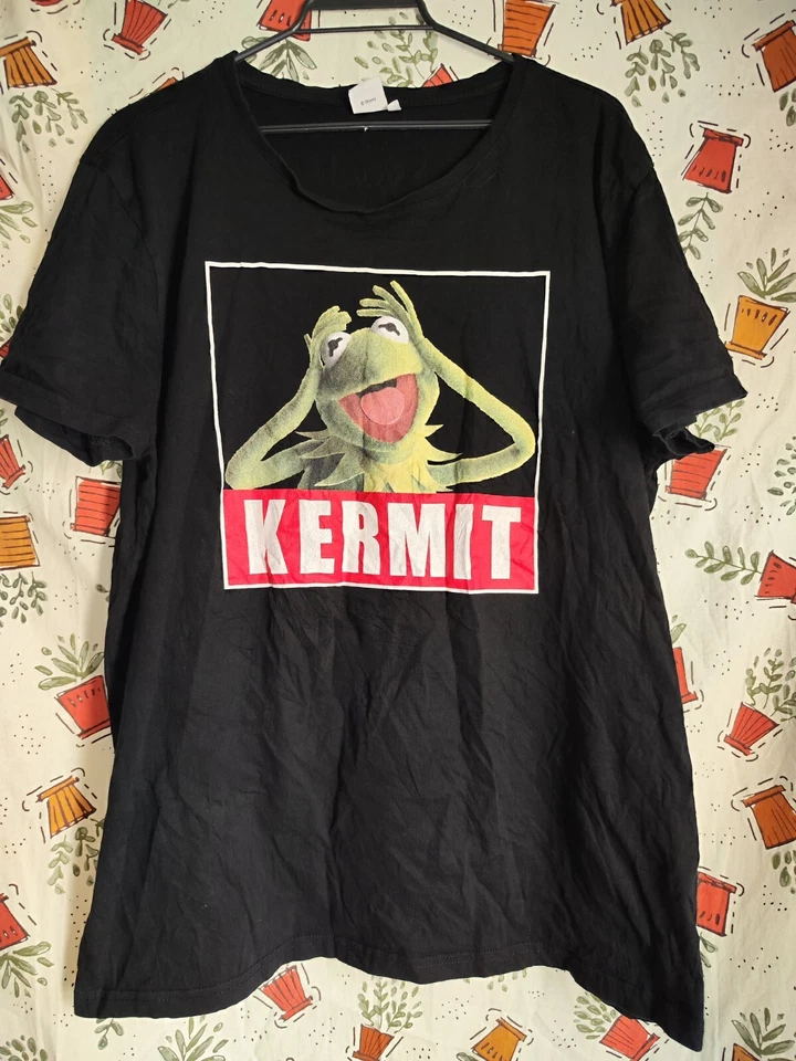 Disney Kermit la rana para hombre negro algodón gráfico camiseta talla XL - Imagen 1 de 4