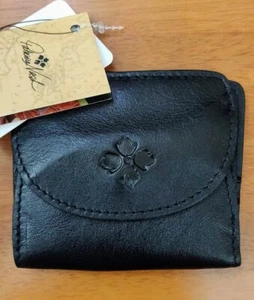 Portafoglio portamonete Patricia Nash nero Canelli in pelle con protezione RFID nuovo con etichetta - Foto 1 di 7