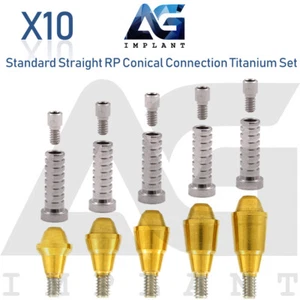 10 Standard Multi Unit Abutment Conical Connection RP Titanium Set Dental  - Picture 1 of 10