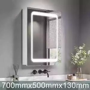 Spiegelschrank mit LED-Beleuchtung Badschrank Badspiegel 50x70cm Anti-Beschlag - Bild 1 von 8