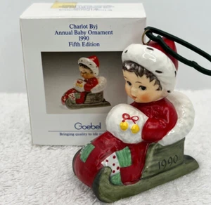 Goebel Christmas Annual Baby Ornament 1990 Fifth Edition Charlot Byj with Box - Picture 1 of 7