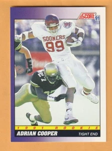 Adrian Cooper Oklahoma Sooners 1991 Puntuación #587 RC Pittsburgh Steelers 12I - Imagen 1 de 2