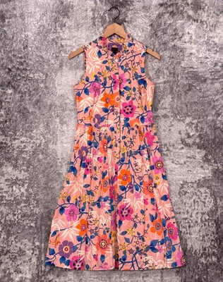 J Crew x Liberty London Dress 2 Womens Pavilion Pink Floral Cotton Ruffle Collar - Image 1 of 4