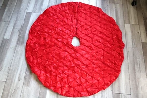 Eleganter leuchtend roter Rauten Plissee Weihnachtsbaum Rock Polyester - Bild 1 von 7