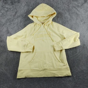 Levi’s Hoodie Womens Small Pastel Yellow Spell Out Kangaroo Pocket - Picture 1 of 9