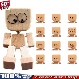 Charming Little Wooden Figure That Sways with 12 pcs Magnetic Expre ssions - Picture 1 of 16