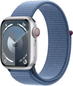 Apple Watch Series 9 (GPS + LTE) 41MM Silver Aluminum Case Winter Blue Sport - Picture 1 of 3